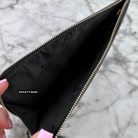 Kate Spade Lucy Jazzy Gingham Print Medium L-zip Wristlet Wallet - Picture 5 of 7